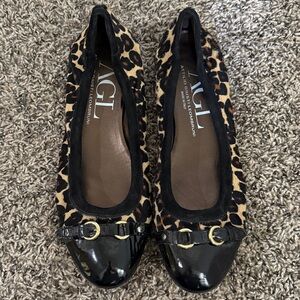 Leopard print AGL flats in a 41.5